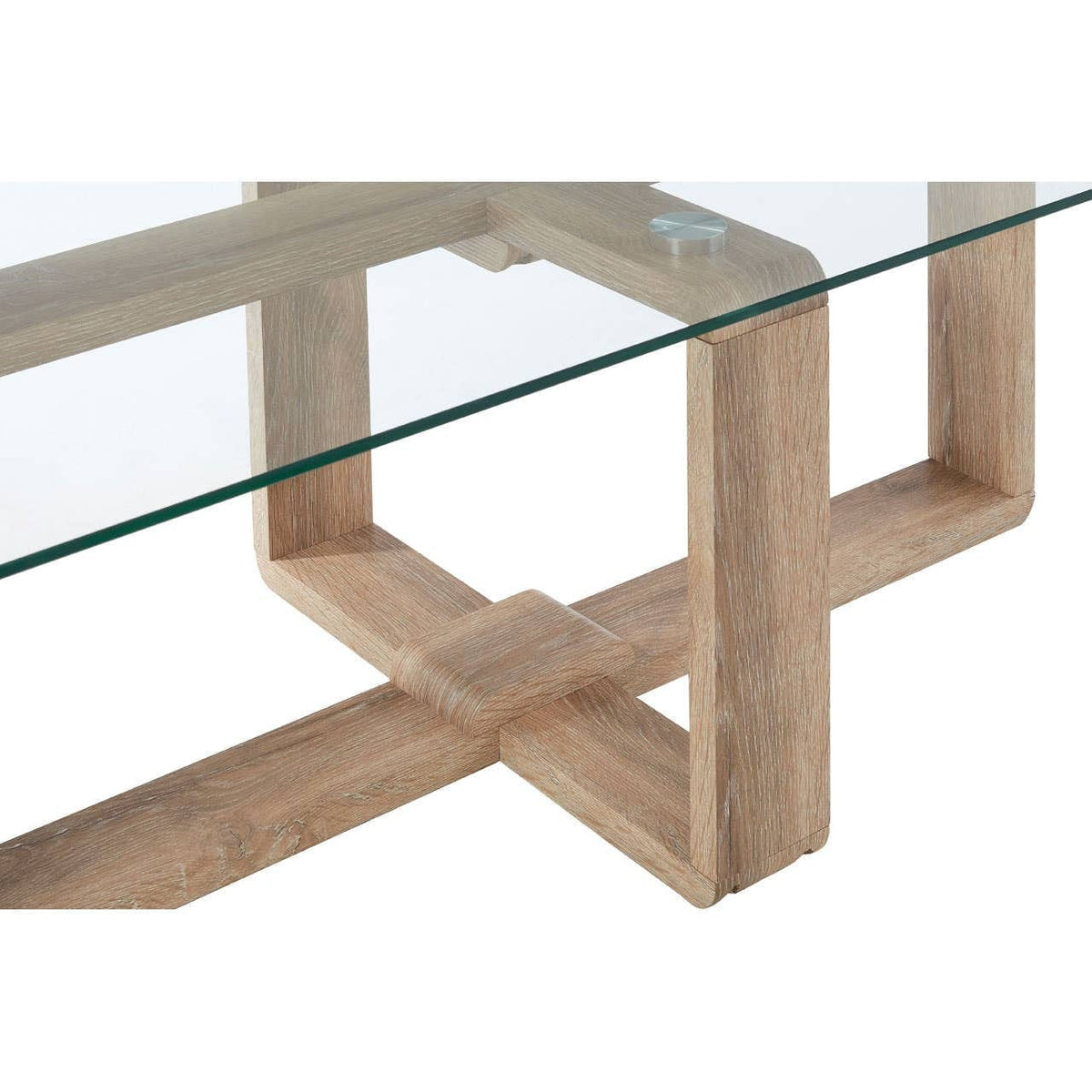 Noosa & Co. Living Barton Glass Coffee Table with Wood Effect Legs House of Isabella UK