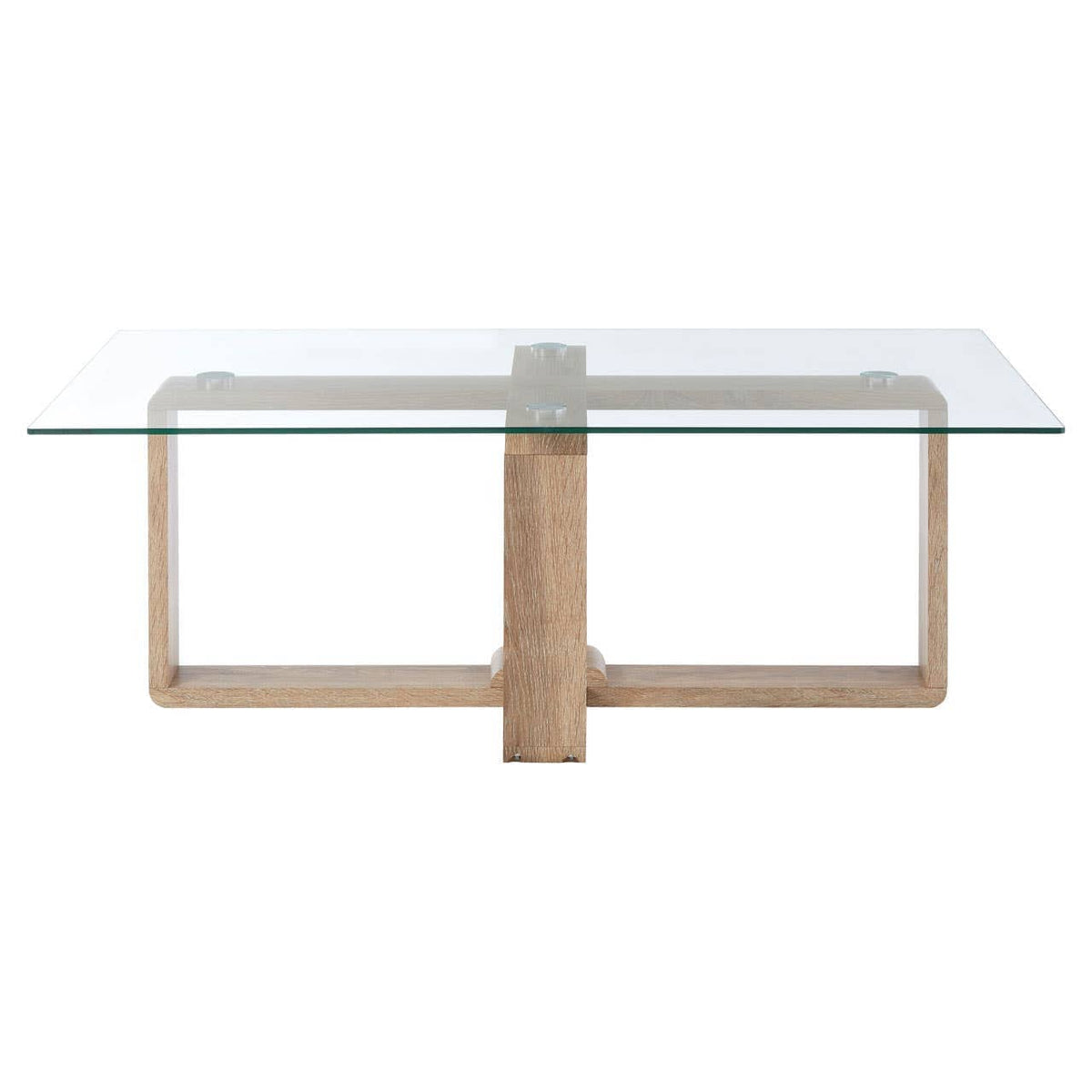 Noosa & Co. Living Barton Glass Coffee Table with Wood Effect Legs House of Isabella UK