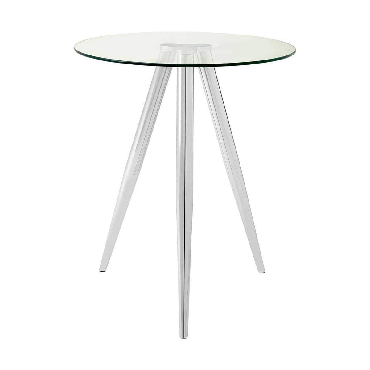 Noosa & Co. Living Barton Round Glass Bar Table with Chrome Legs House of Isabella UK