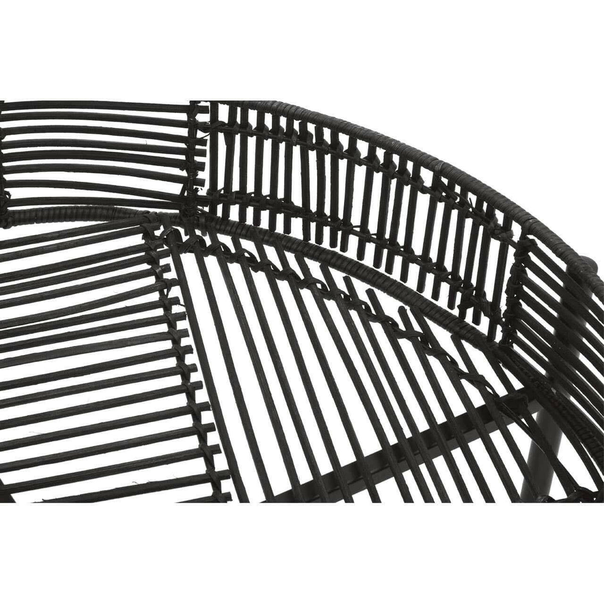 Batu Set Of 2 Black Rattan Side Tables.