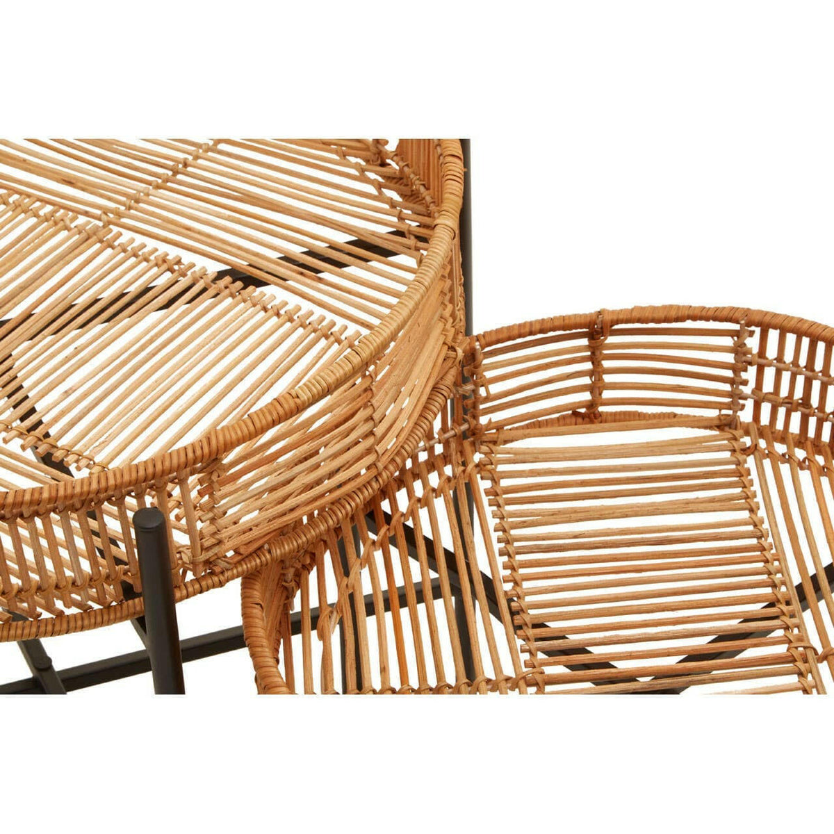 Batu Set Of 2 Natural Rattan Side Tables.