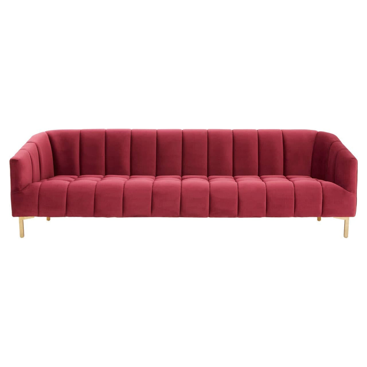 Bella 3 Seat Wine Velvet Sofa.