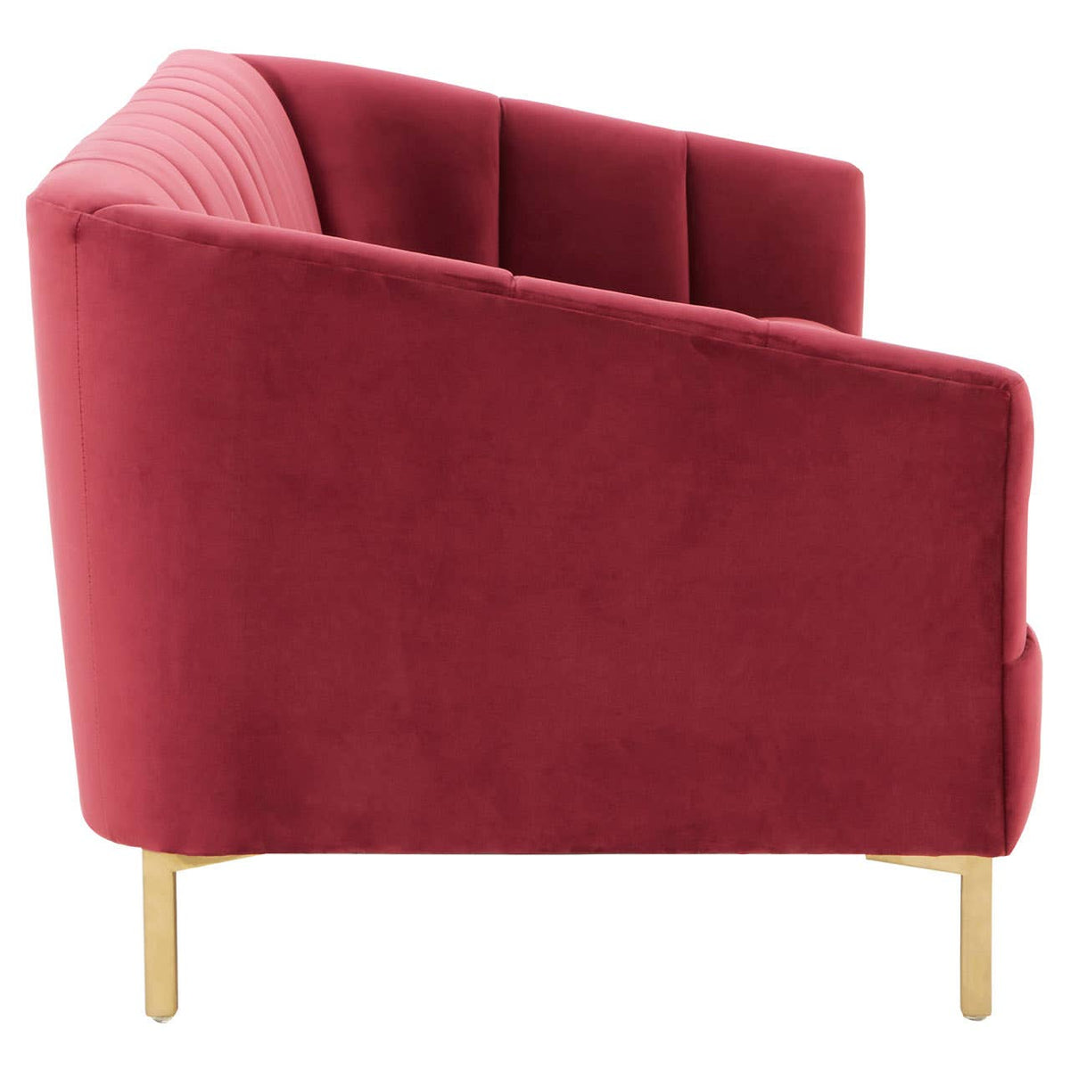 Bella 3 Seat Wine Velvet Sofa.