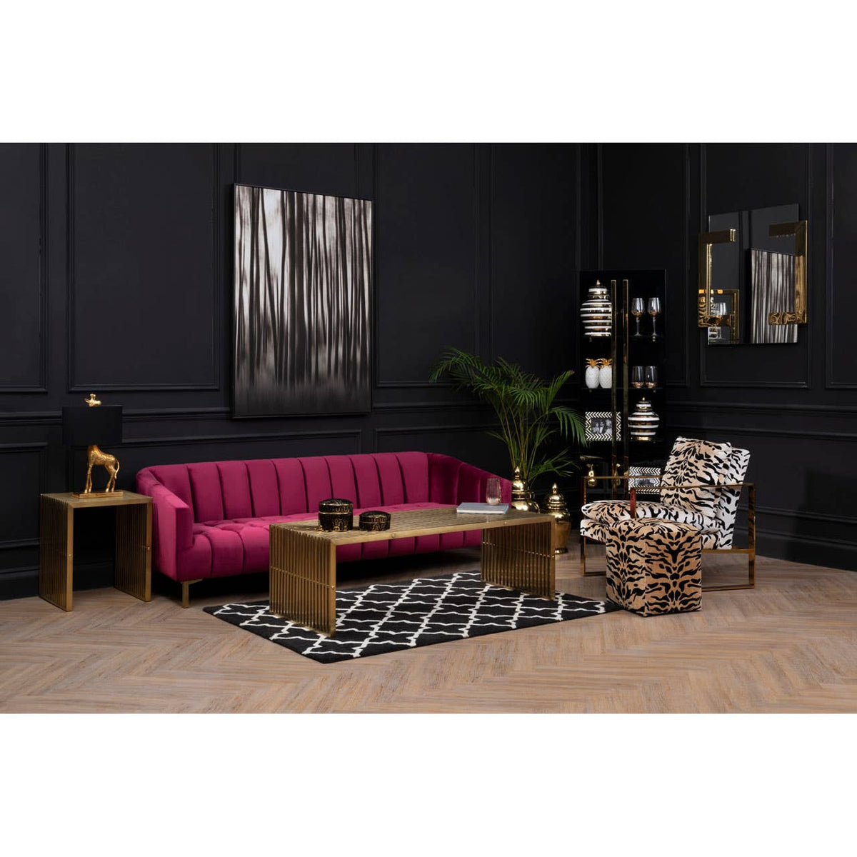 Bella 3 Seat Wine Velvet Sofa.