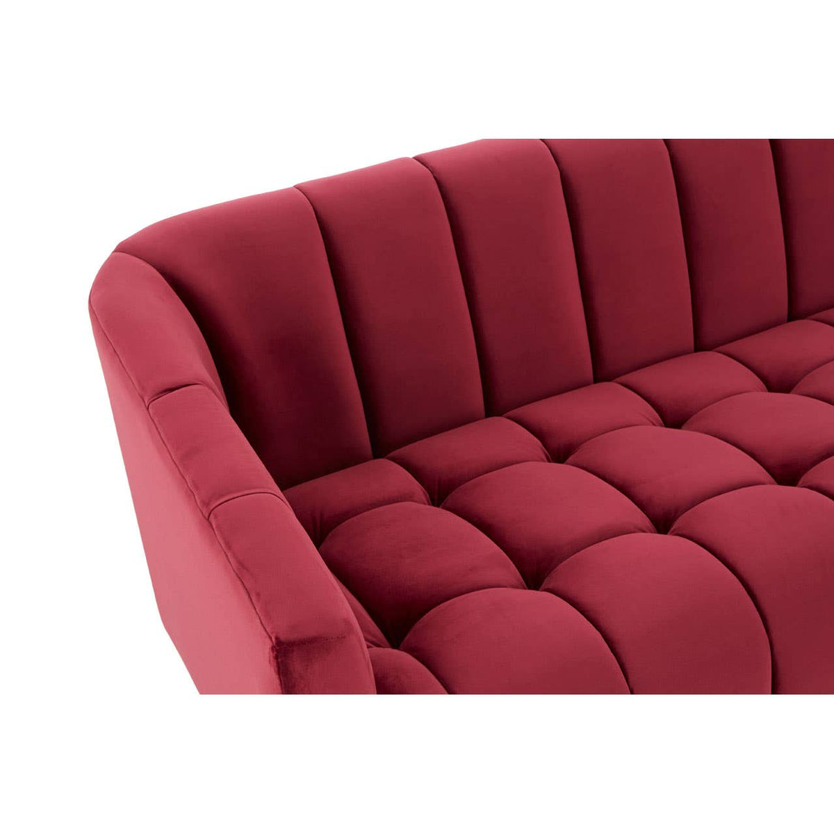 Bella 3 Seat Wine Velvet Sofa.