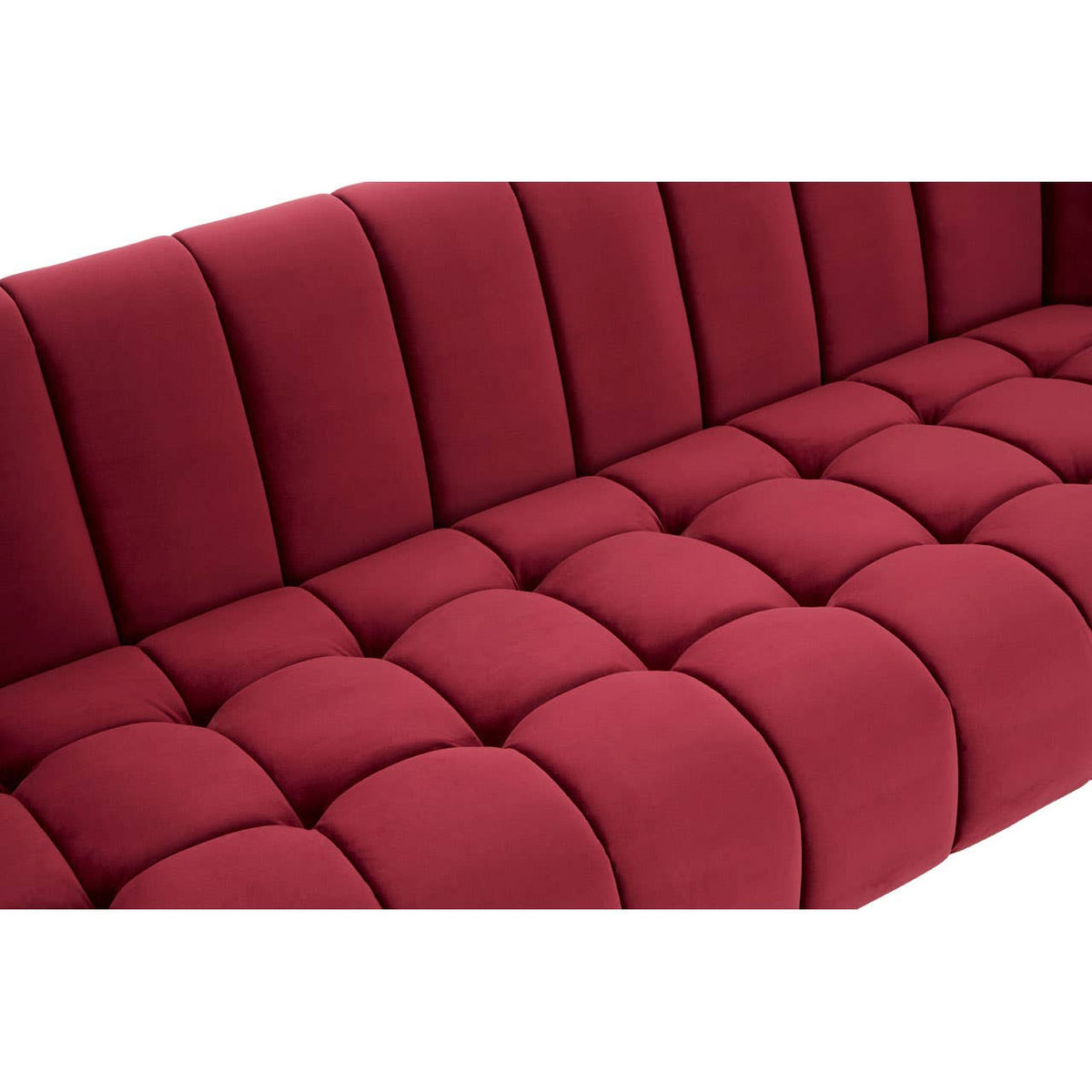 Bella 3 Seat Wine Velvet Sofa.