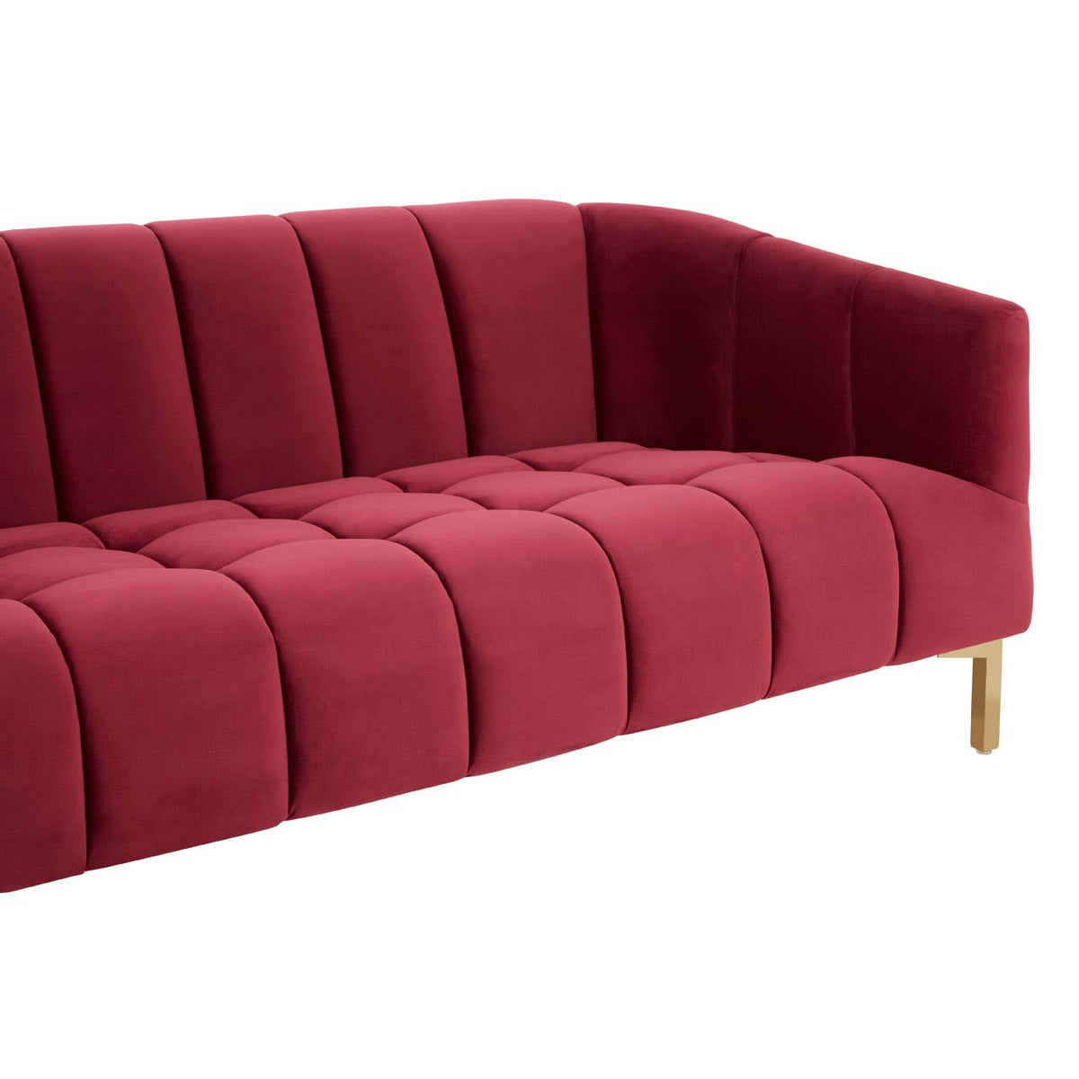 Bella 3 Seat Wine Velvet Sofa.