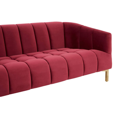 Noosa & Co. Living Bella 3 Seat Wine Velvet Sofa House of Isabella UK