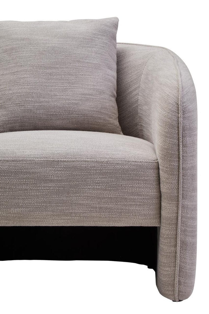Noosa & Co. Living Bilani Grey Linen Effect Curved Chair House of Isabella UK