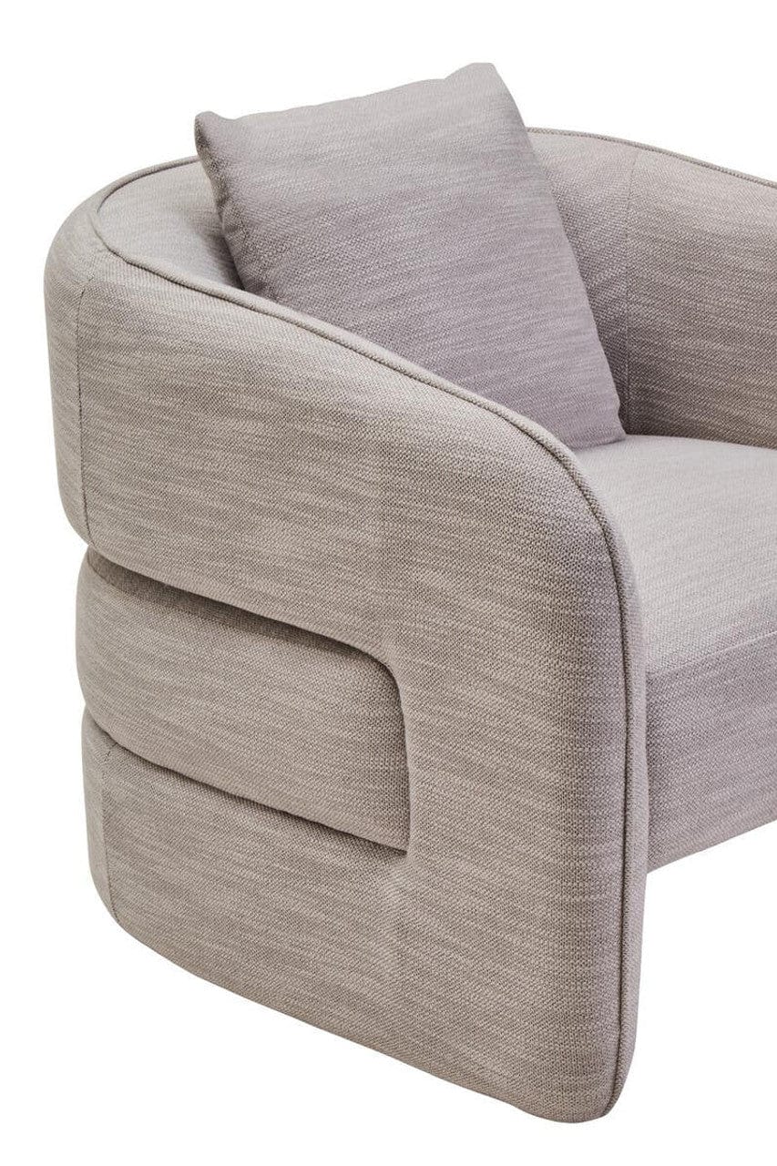 Noosa & Co. Living Bilani Grey Linen Effect Curved Chair House of Isabella UK