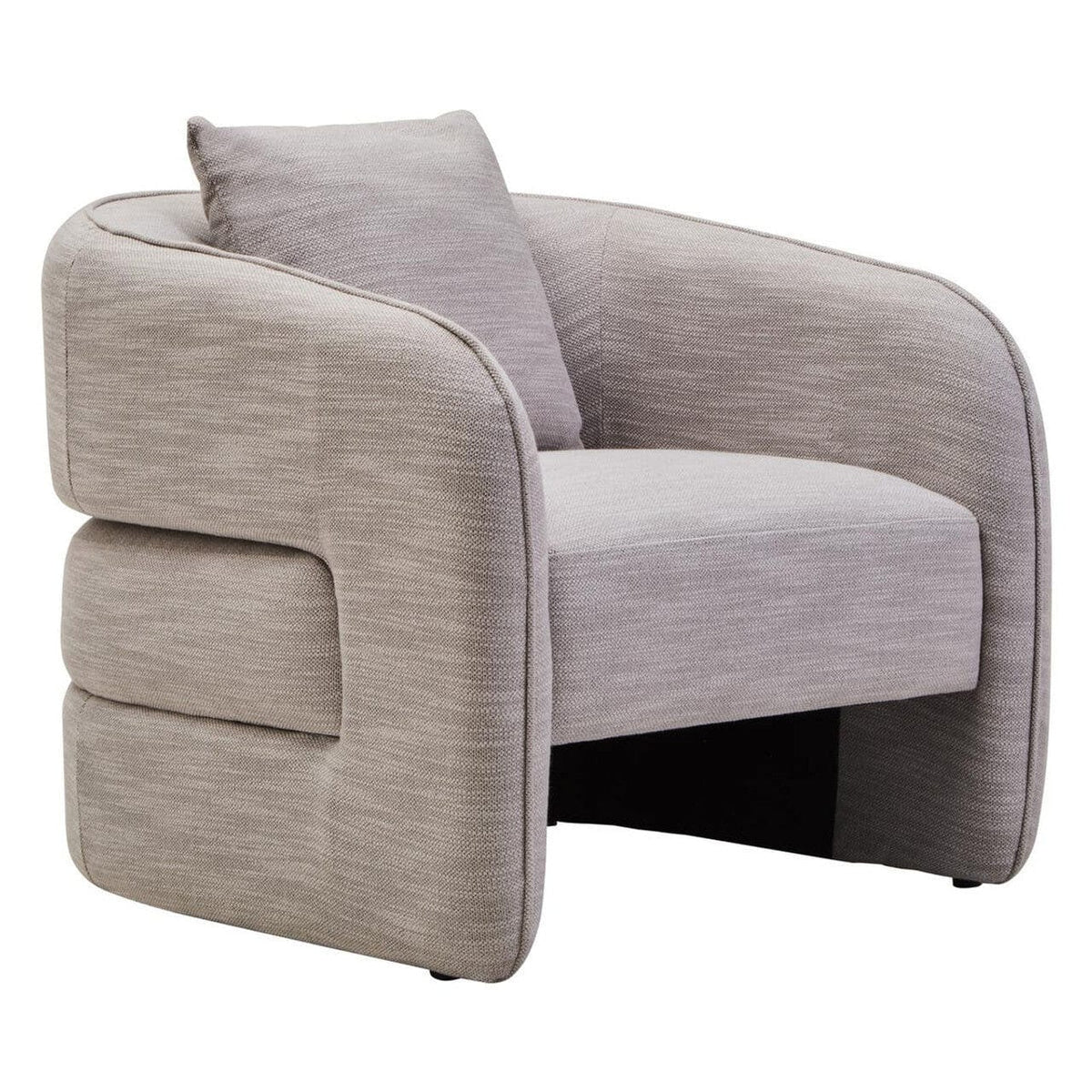 Noosa & Co. Living Bilani Grey Linen Effect Curved Chair House of Isabella UK