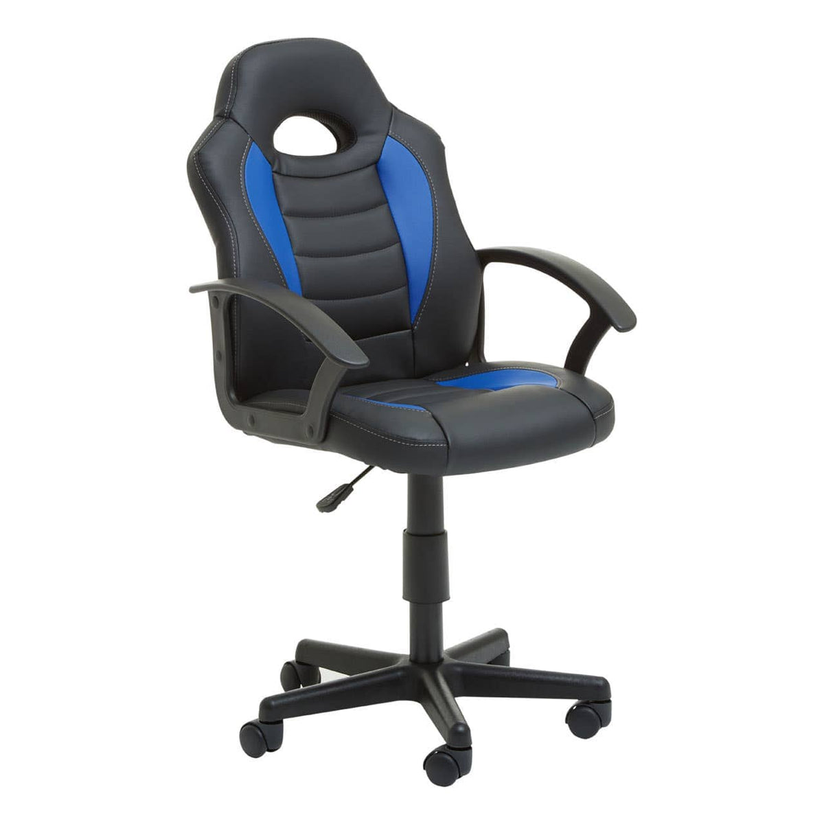 Black And Blue Pu Home Office Chair.