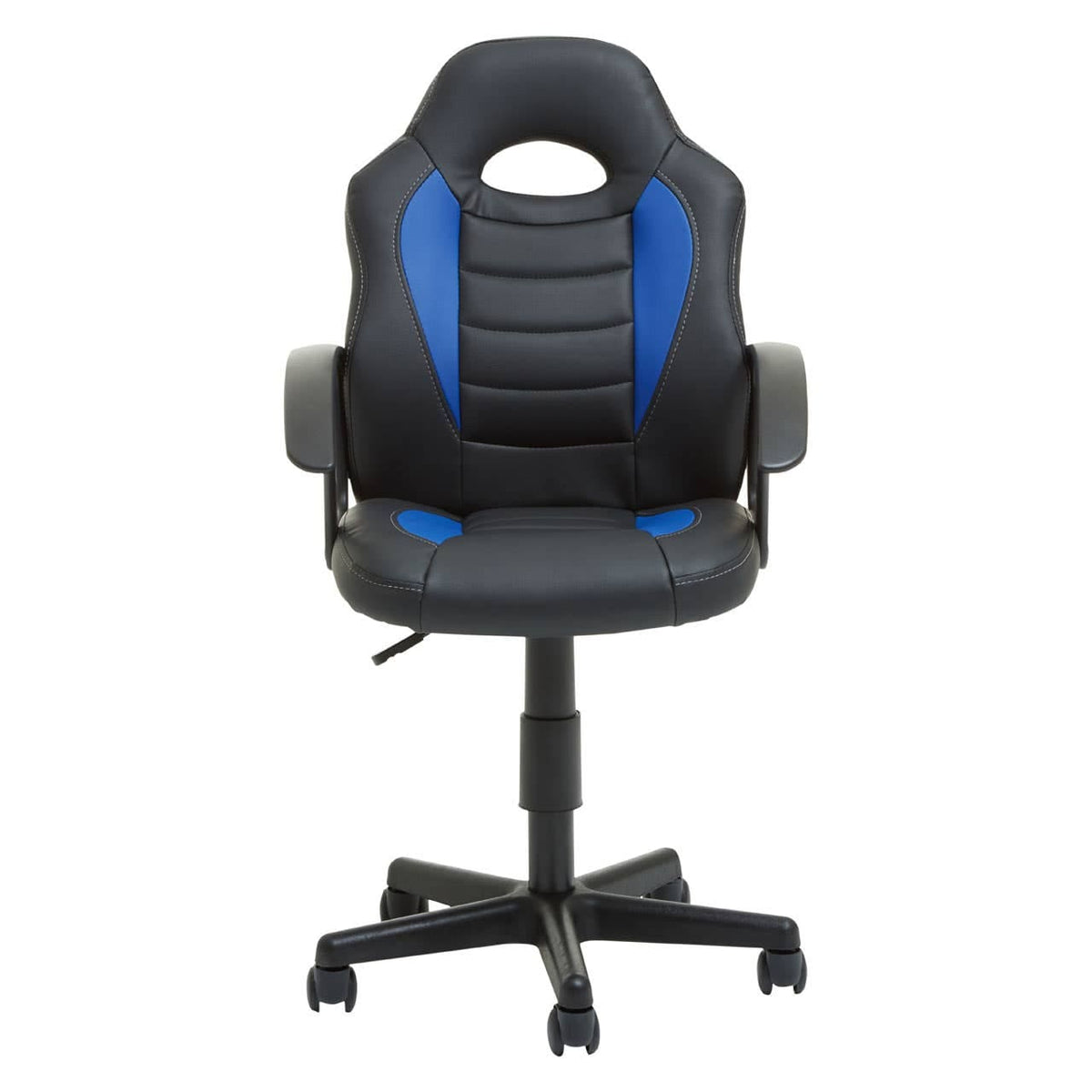 Black And Blue Pu Home Office Chair.