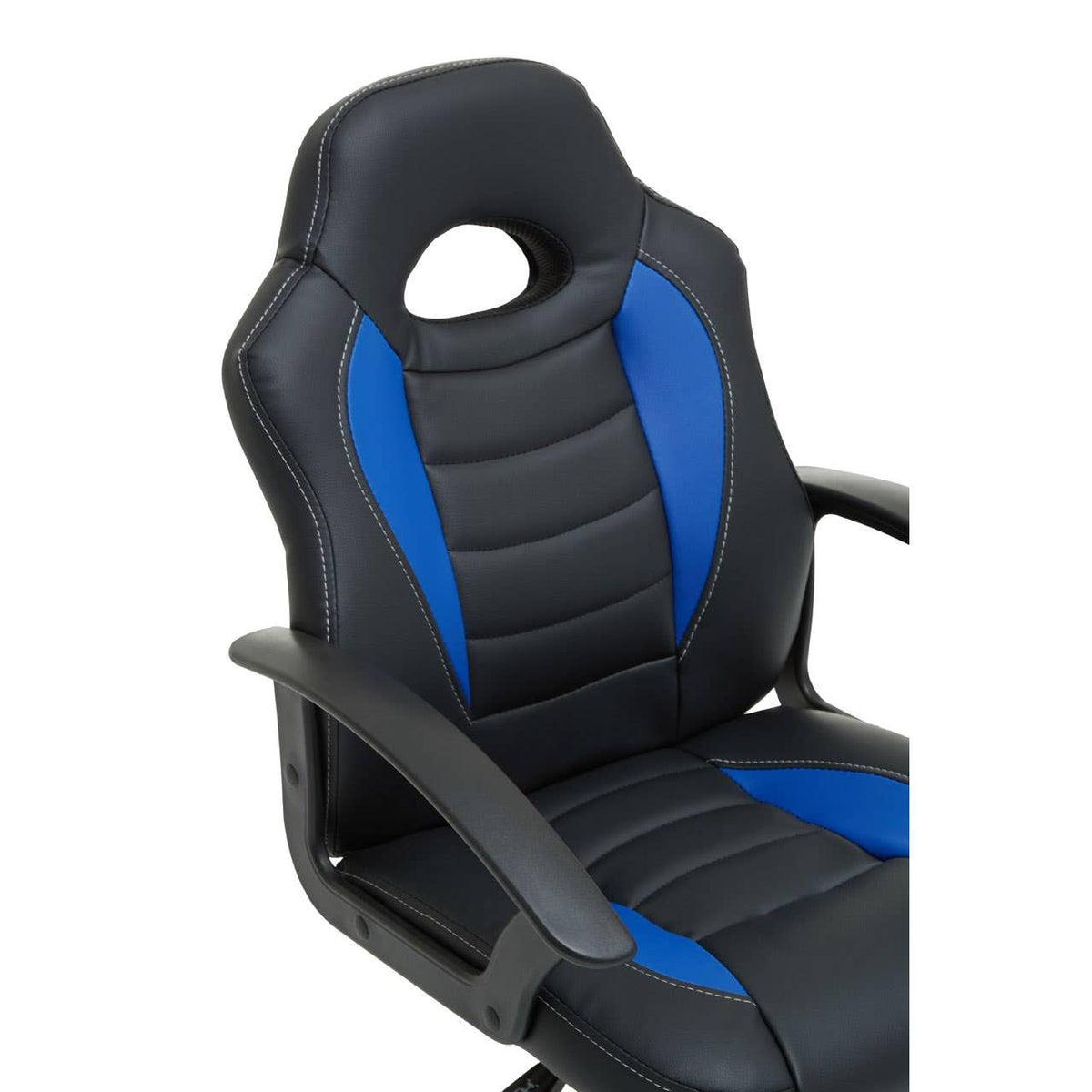 Black And Blue Pu Home Office Chair.
