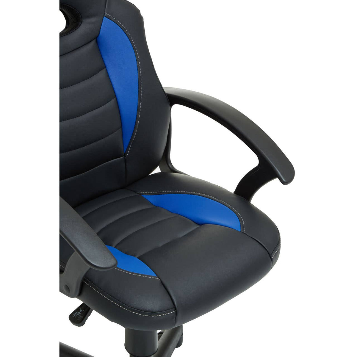 Black And Blue Pu Home Office Chair.