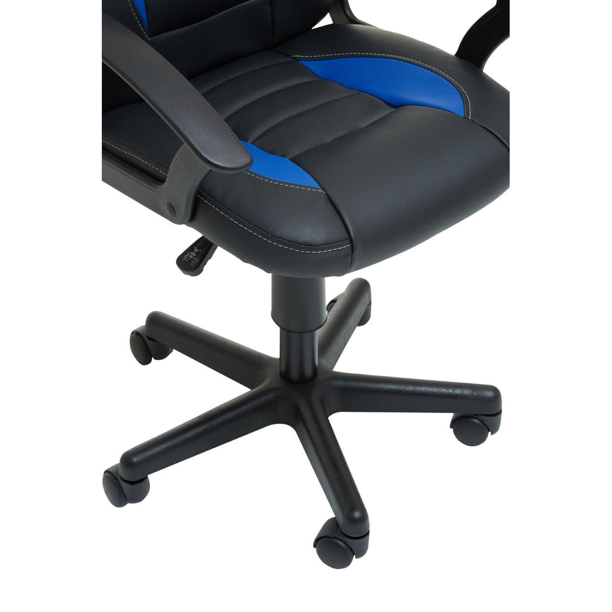 Black And Blue Pu Home Office Chair.