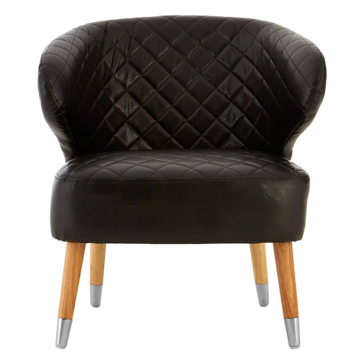 Black Faux Leather Wingback Armchair.