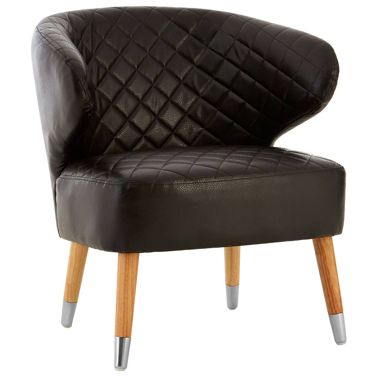 Black Faux Leather Wingback Armchair.