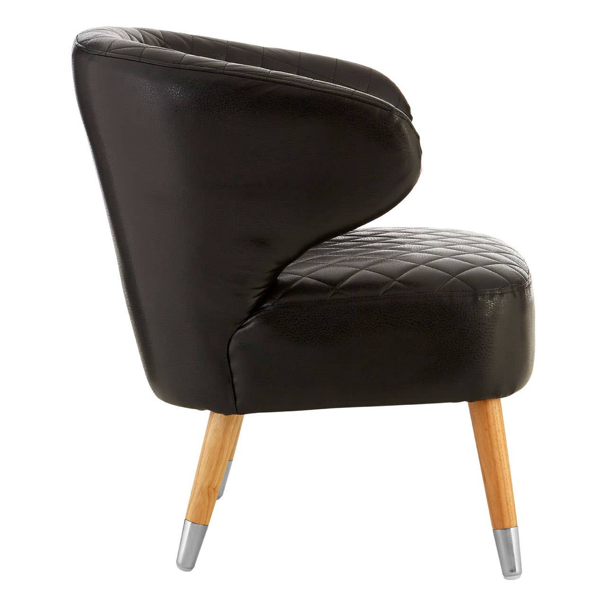 Black Faux Leather Wingback Armchair.