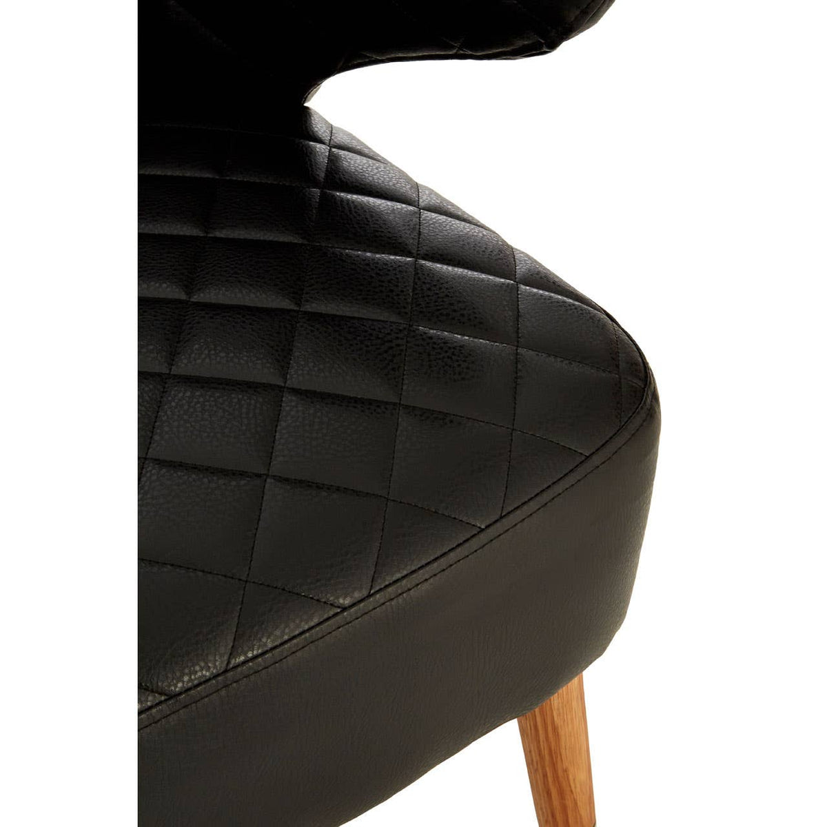 Black Faux Leather Wingback Armchair.