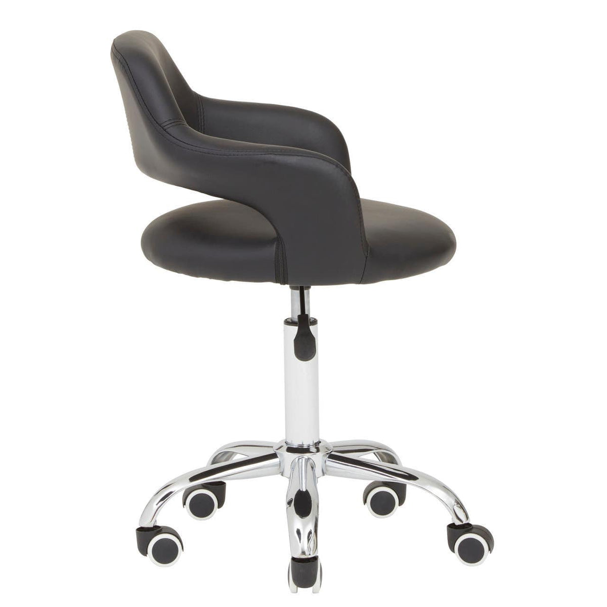 Black Pu Home Office Chair With Curved Back.