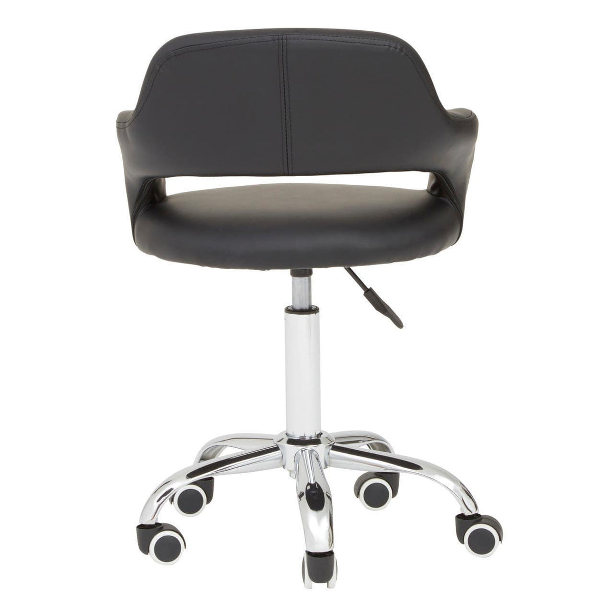 Black Pu Home Office Chair With Curved Back.