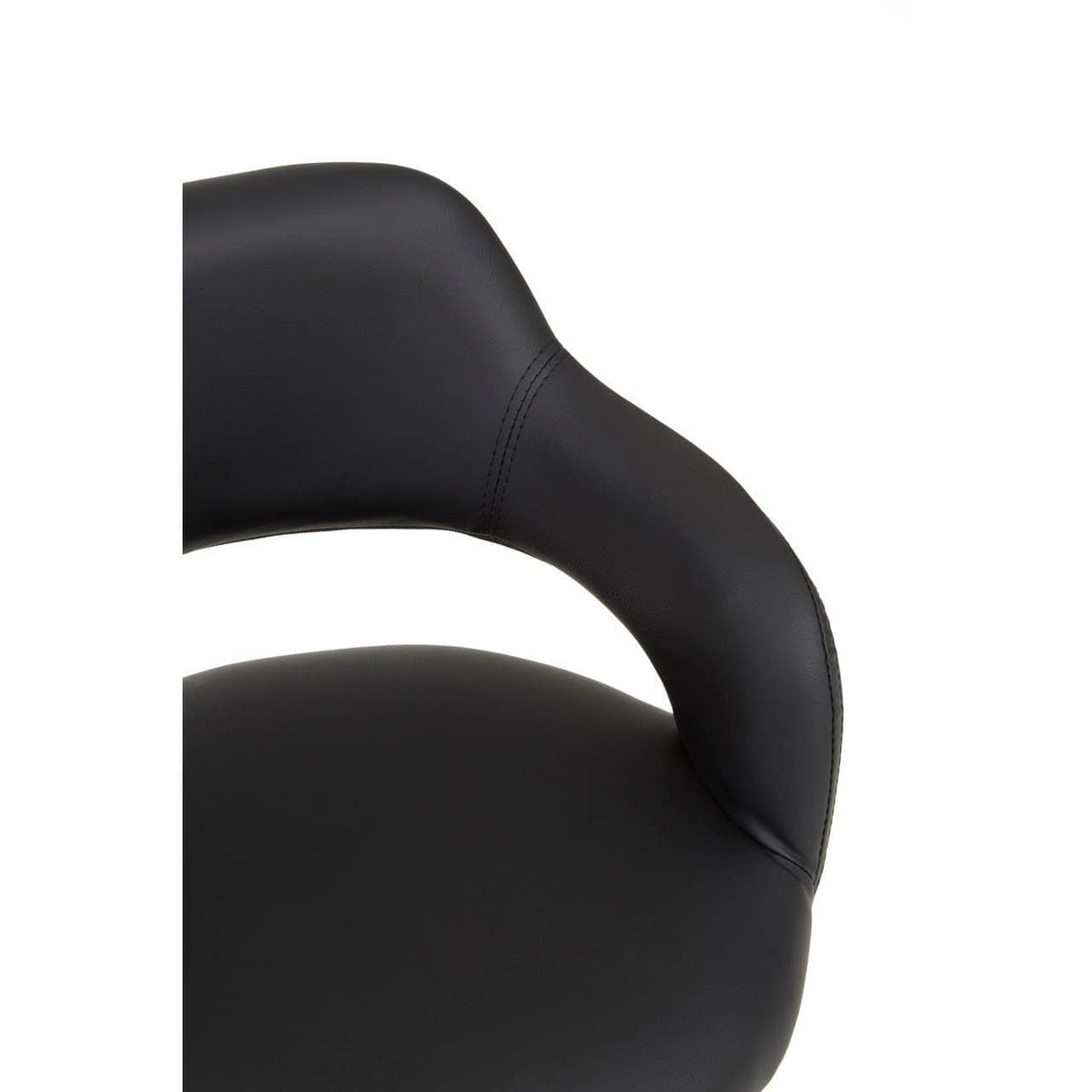 Black Pu Home Office Chair With Curved Back.