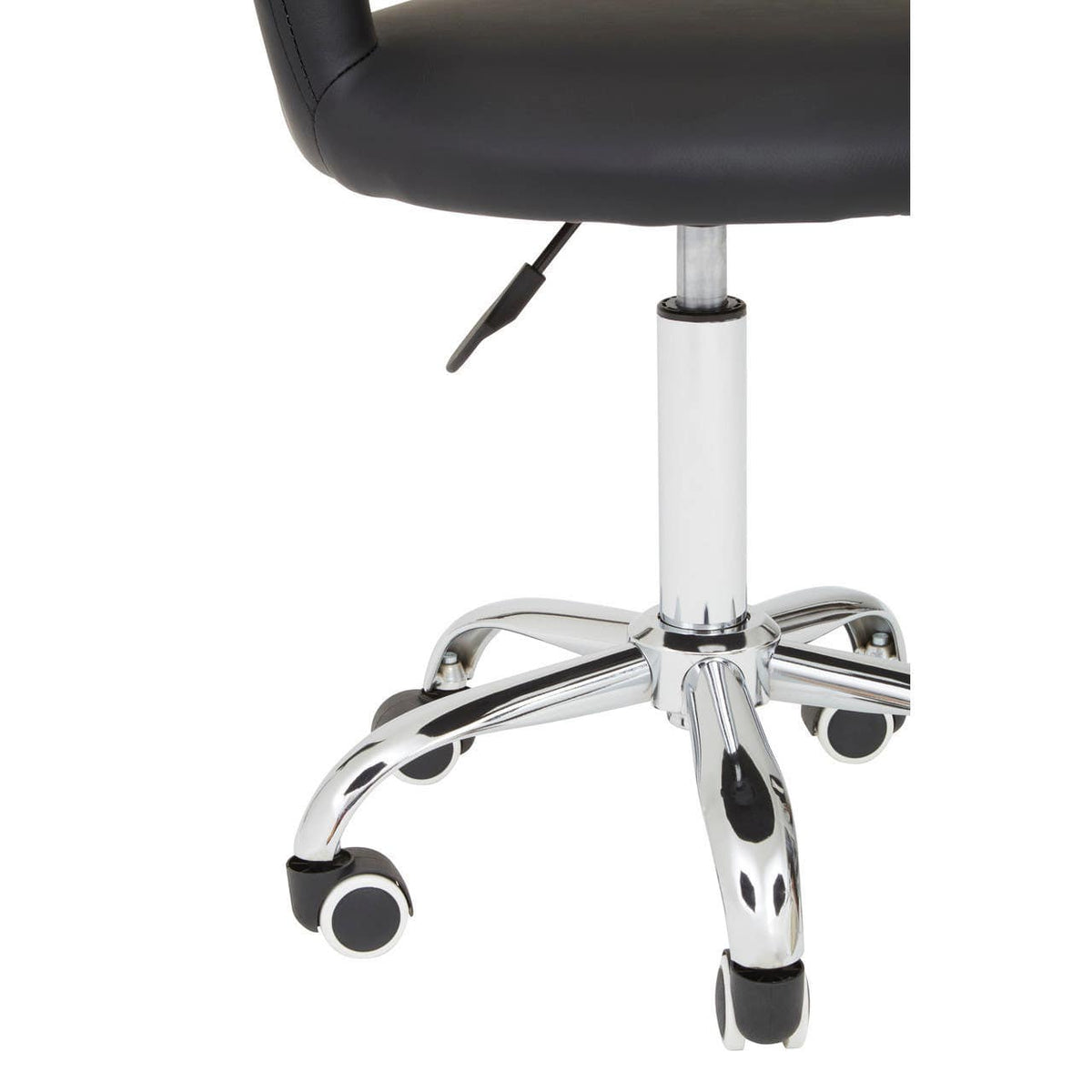 Black Pu Home Office Chair With Curved Back.