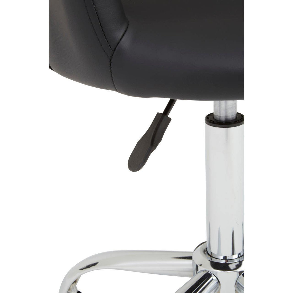 Black Pu Home Office Chair With Curved Back.