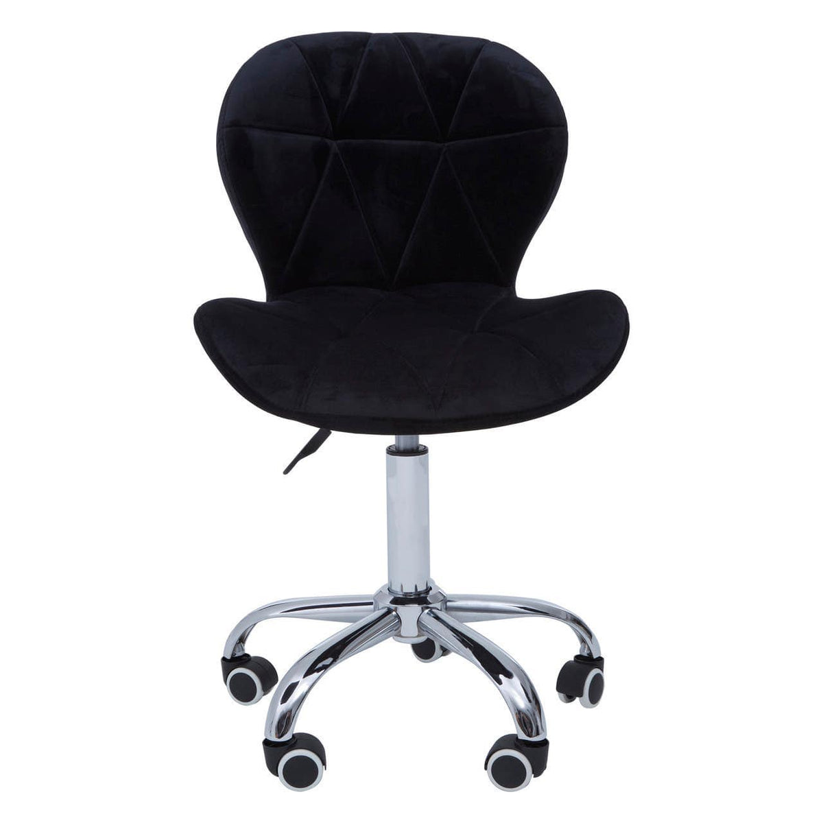 Black Velvet Quilted Home Office Chair.
