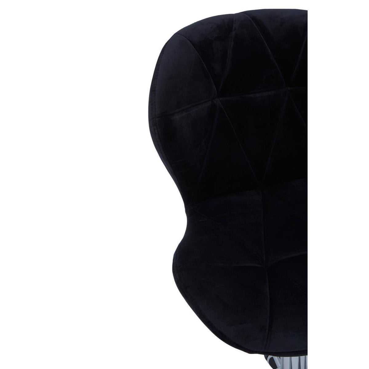 Black Velvet Quilted Home Office Chair.