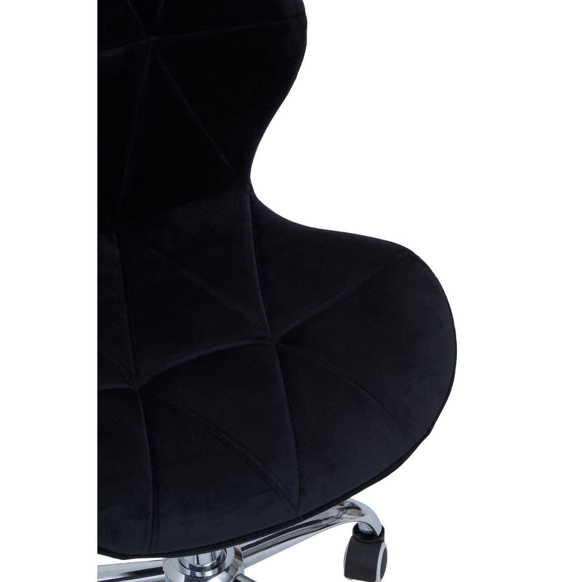 Black Velvet Quilted Home Office Chair.