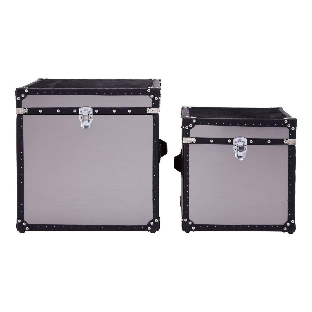 Black/White Genuine Cowhide Storage Trunk Set.