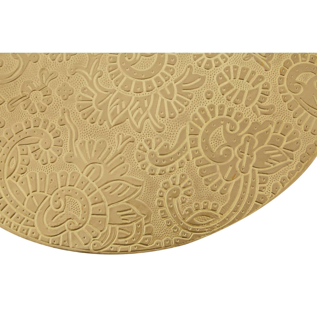 Boho Metal And Gold Finish Carve Side Table.