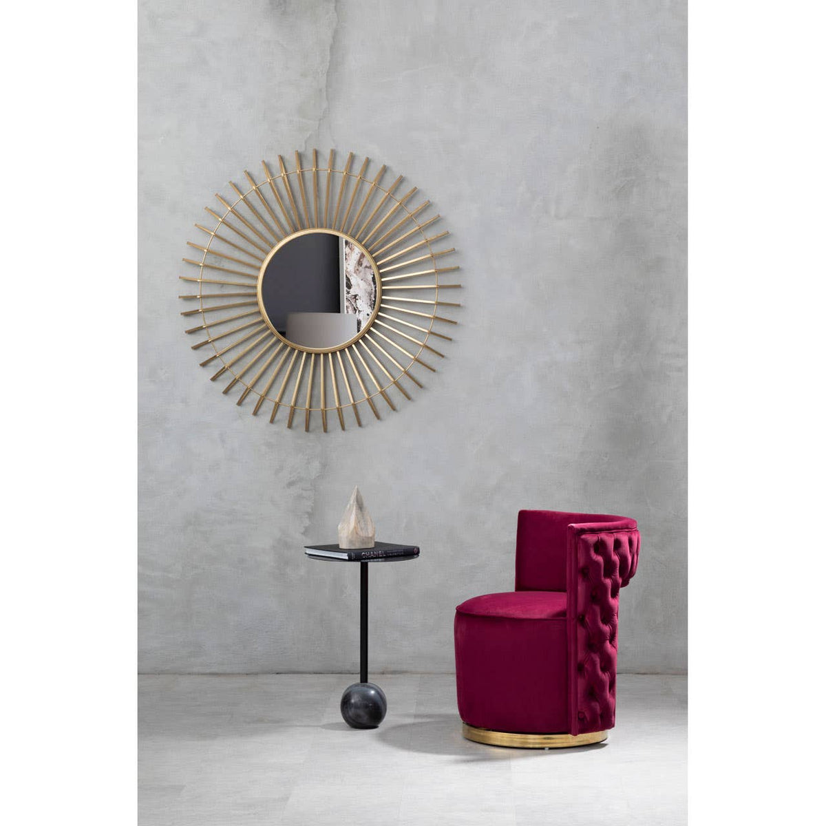Bola Wine Velvet Chair.