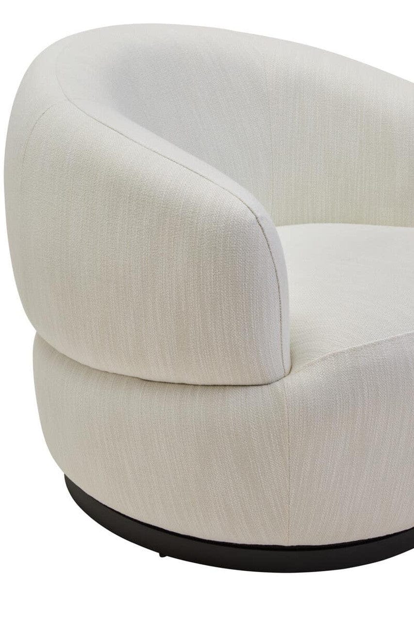 Noosa & Co. Living Bordo Textured Cream Curved Swivel Chair House of Isabella UK