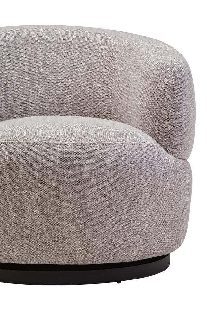 Noosa & Co. Living Bordo Textured Grey Curved Swivel Chair House of Isabella UK