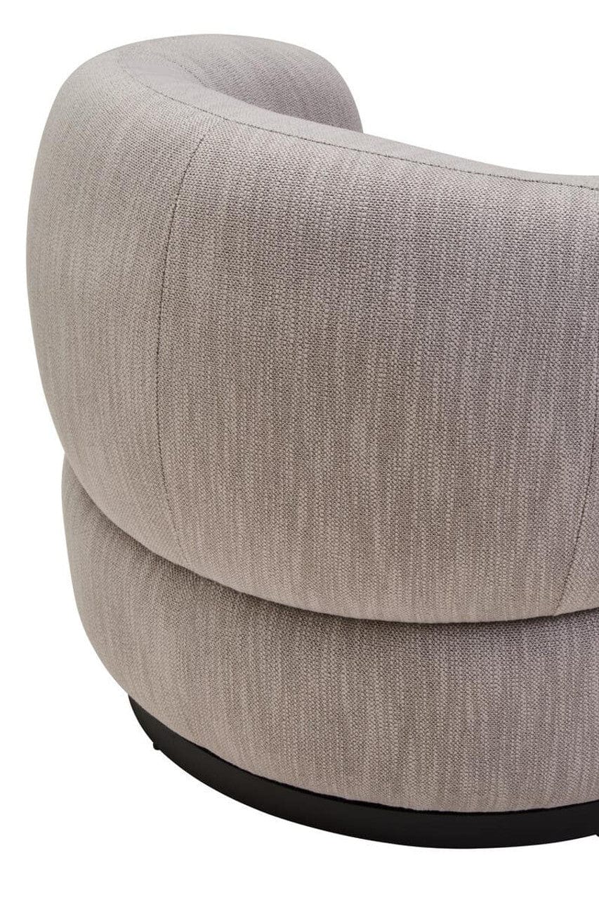 Noosa & Co. Living Bordo Textured Grey Curved Swivel Chair House of Isabella UK