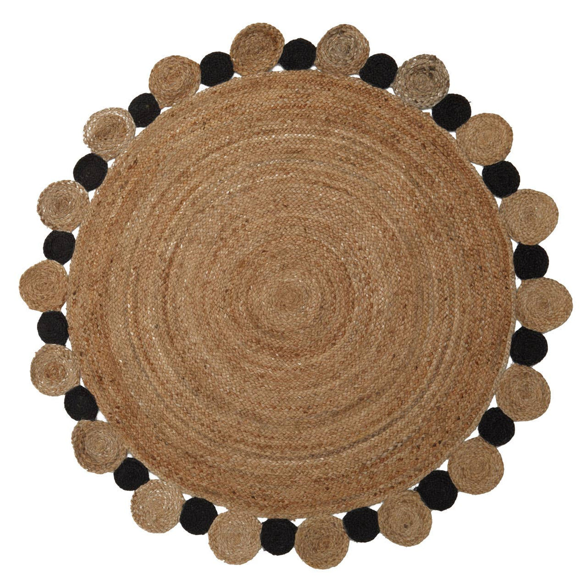 Bosie Demir Large Natural and Black Jute Rug.