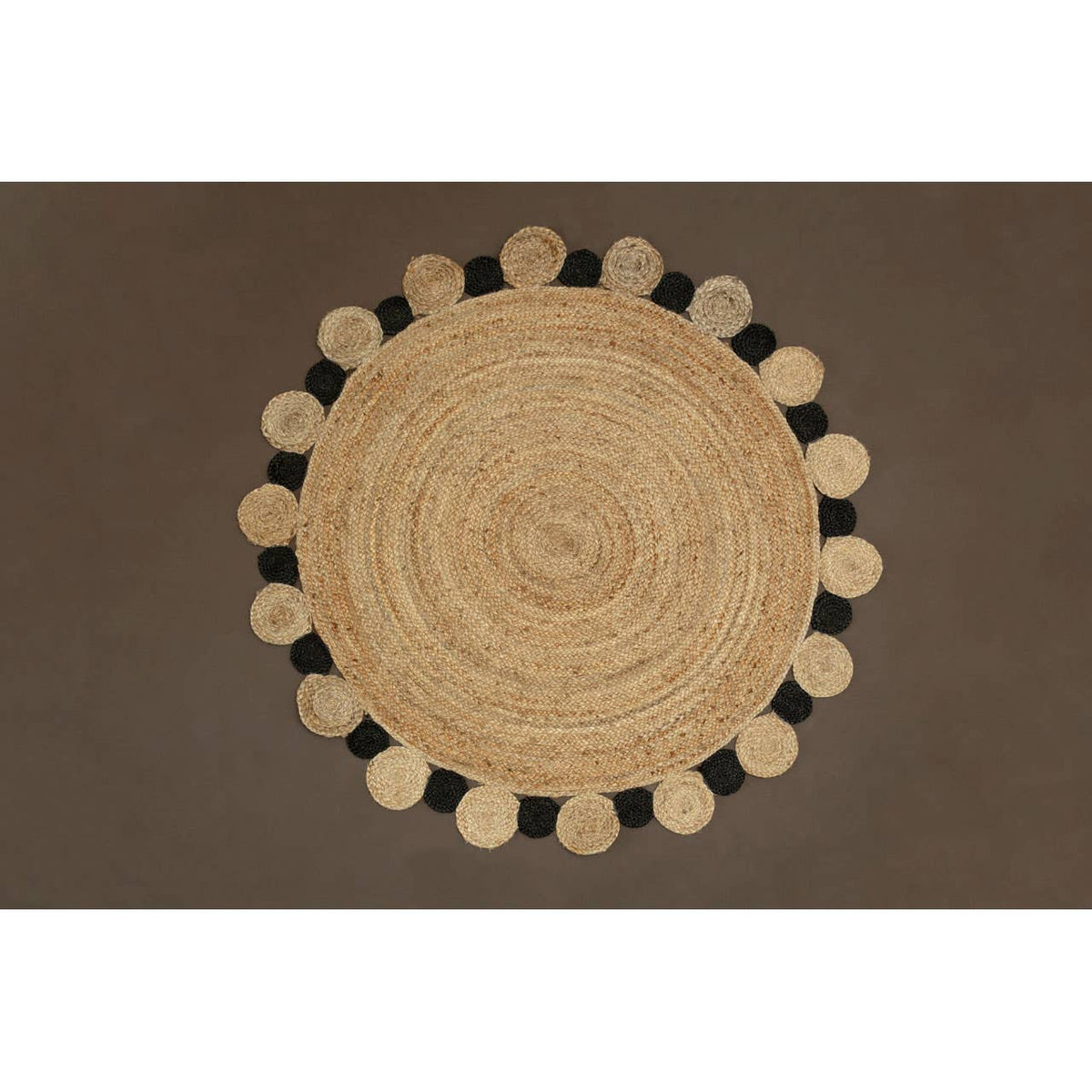 Bosie Demir Large Natural and Black Jute Rug.