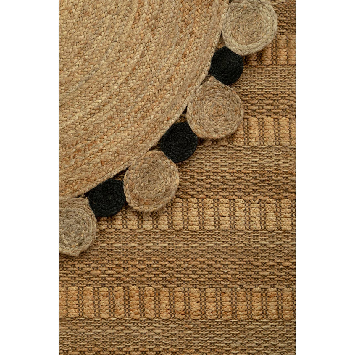 Bosie Demir Large Natural and Black Jute Rug.