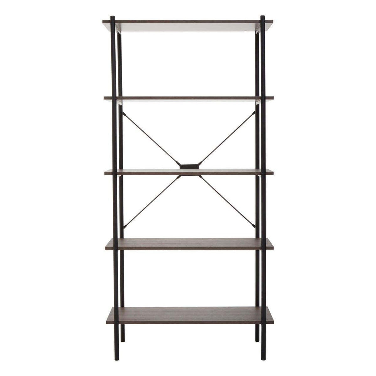 Bradbury Five Tier Dark Oak Shelf Unit.