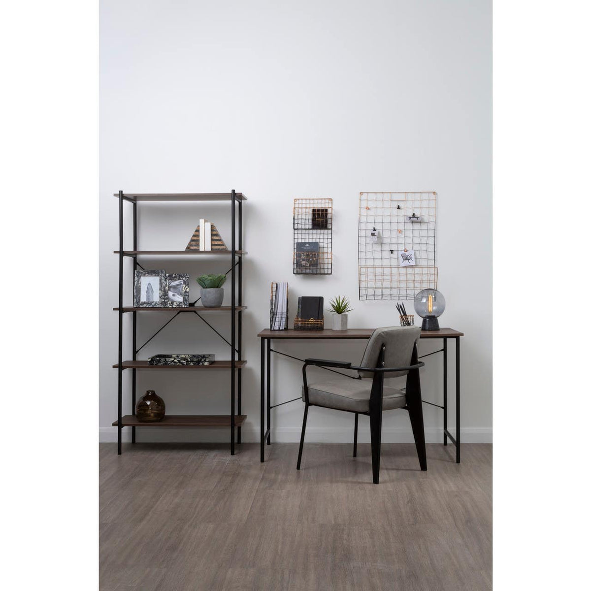 Bradbury Five Tier Dark Oak Shelf Unit.