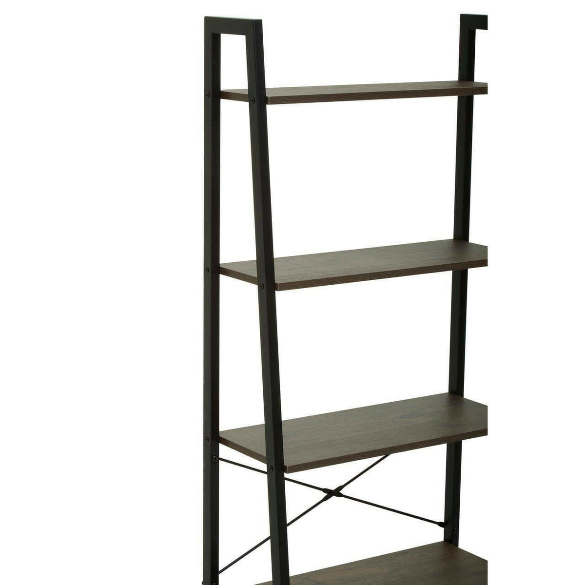 Bradbury Five Tier Dark Oak Veneer Ladder Shelf Unit.