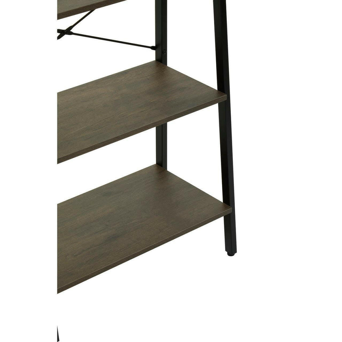Bradbury Five Tier Dark Oak Veneer Ladder Shelf Unit.