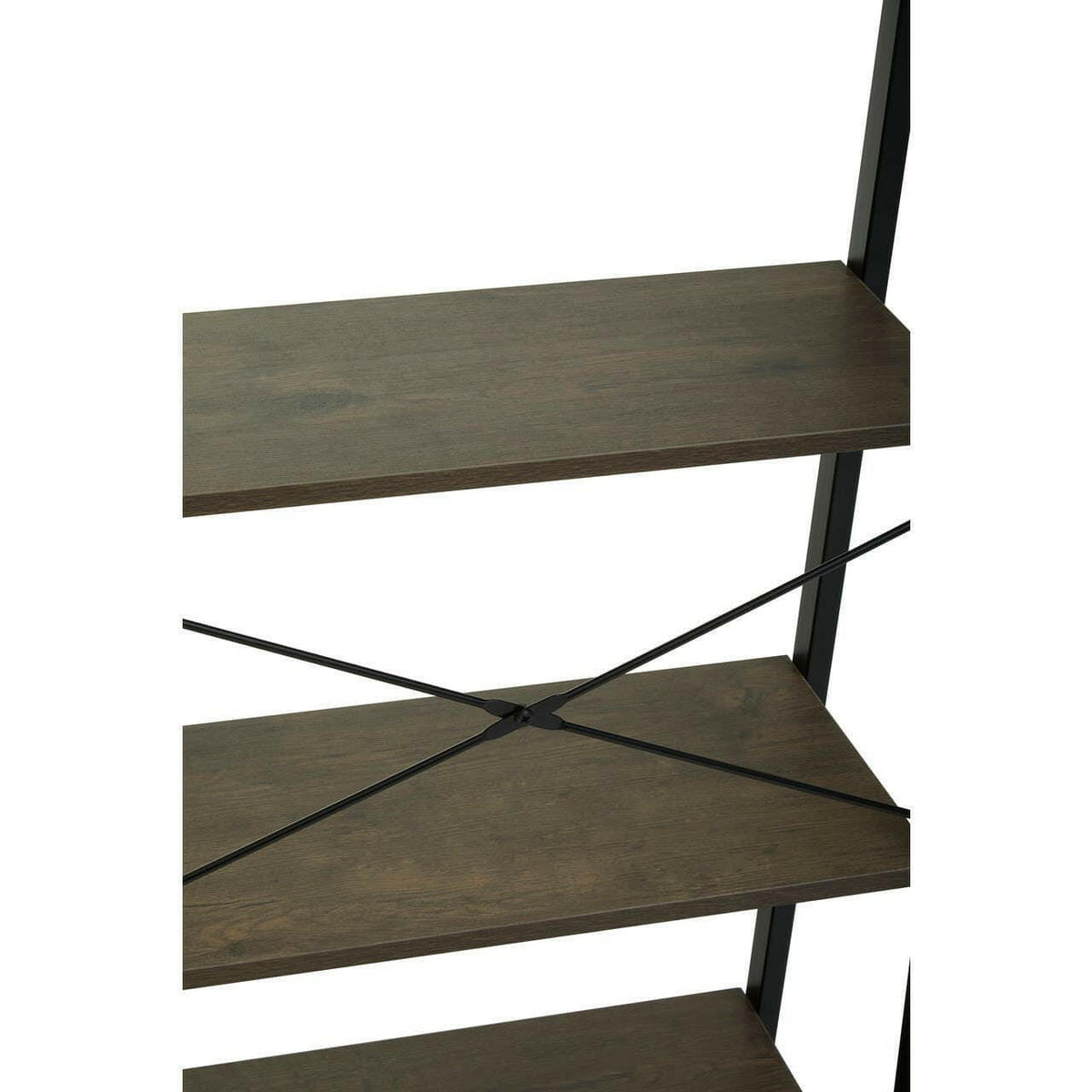 Bradbury Five Tier Dark Oak Veneer Ladder Shelf Unit.