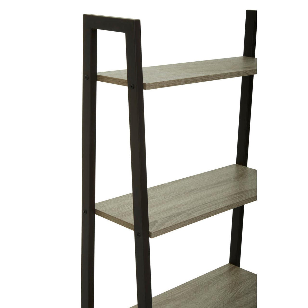 Bradbury Five Tier Grey Oak Veneer Ladder Shelf Unit.