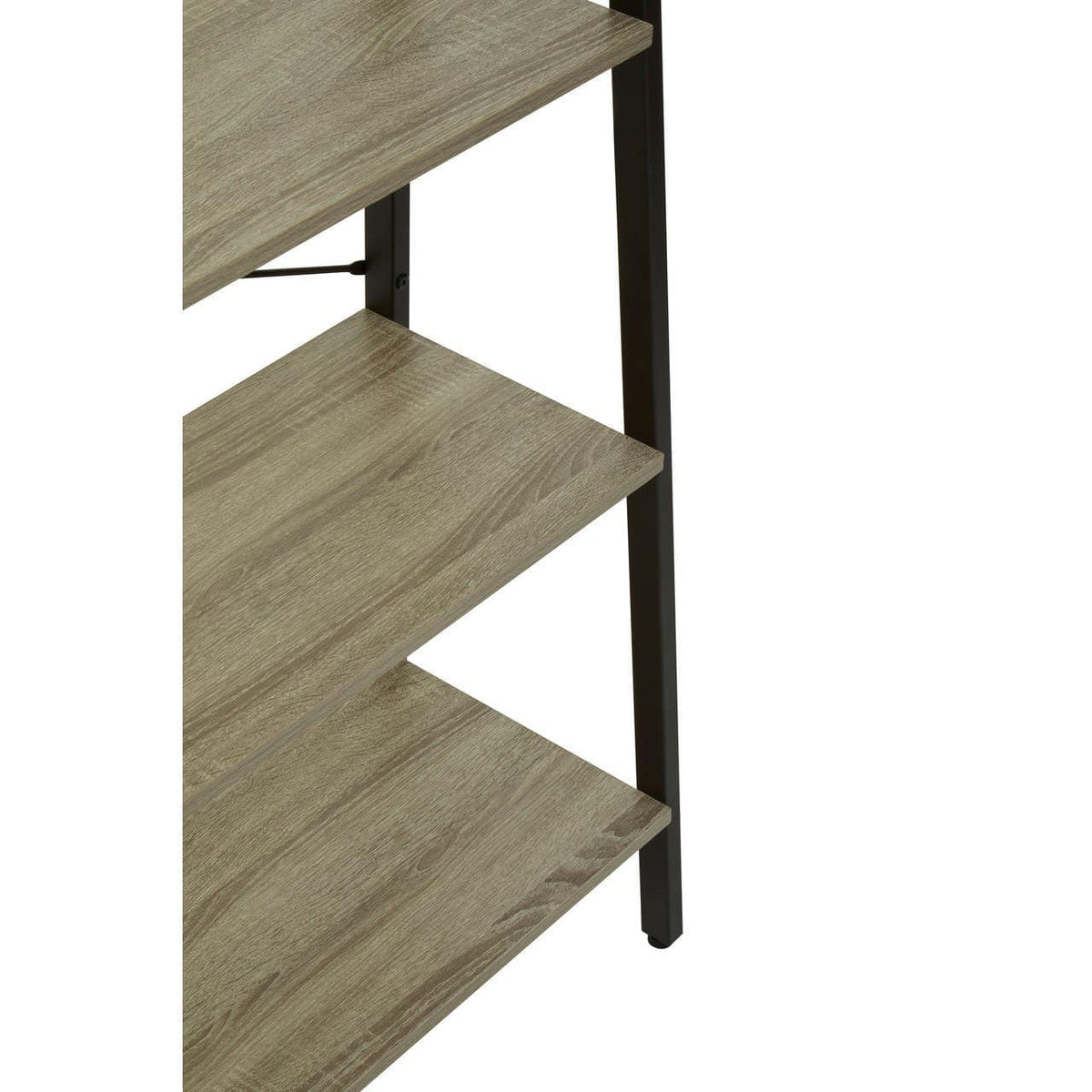 Bradbury Five Tier Grey Oak Veneer Ladder Shelf Unit.