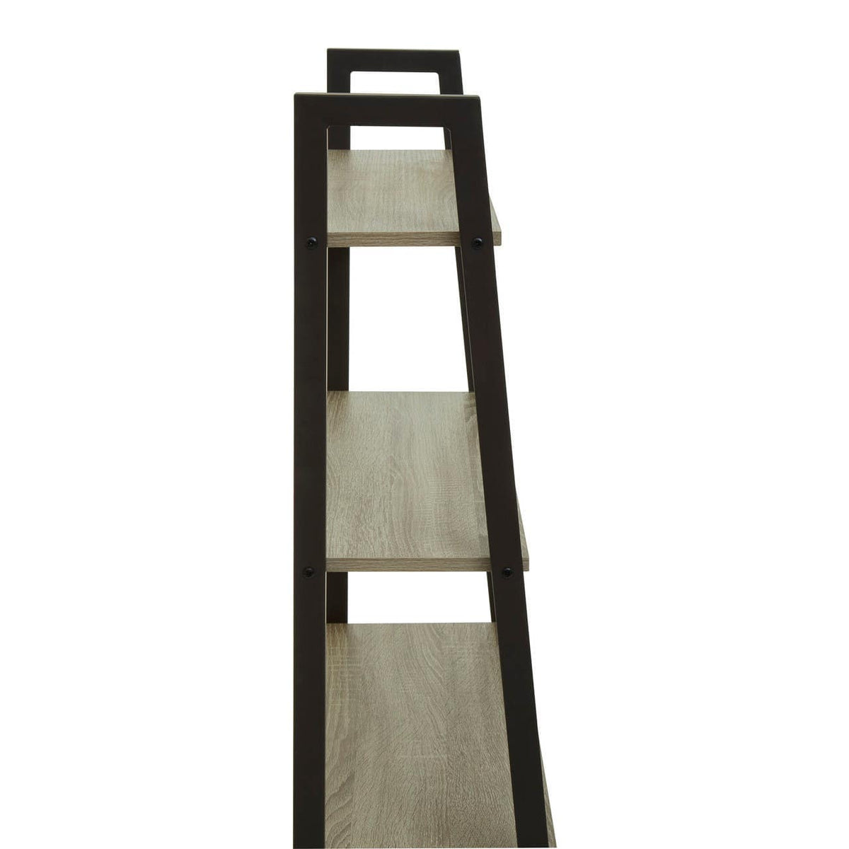 Bradbury Five Tier Grey Oak Veneer Ladder Shelf Unit.