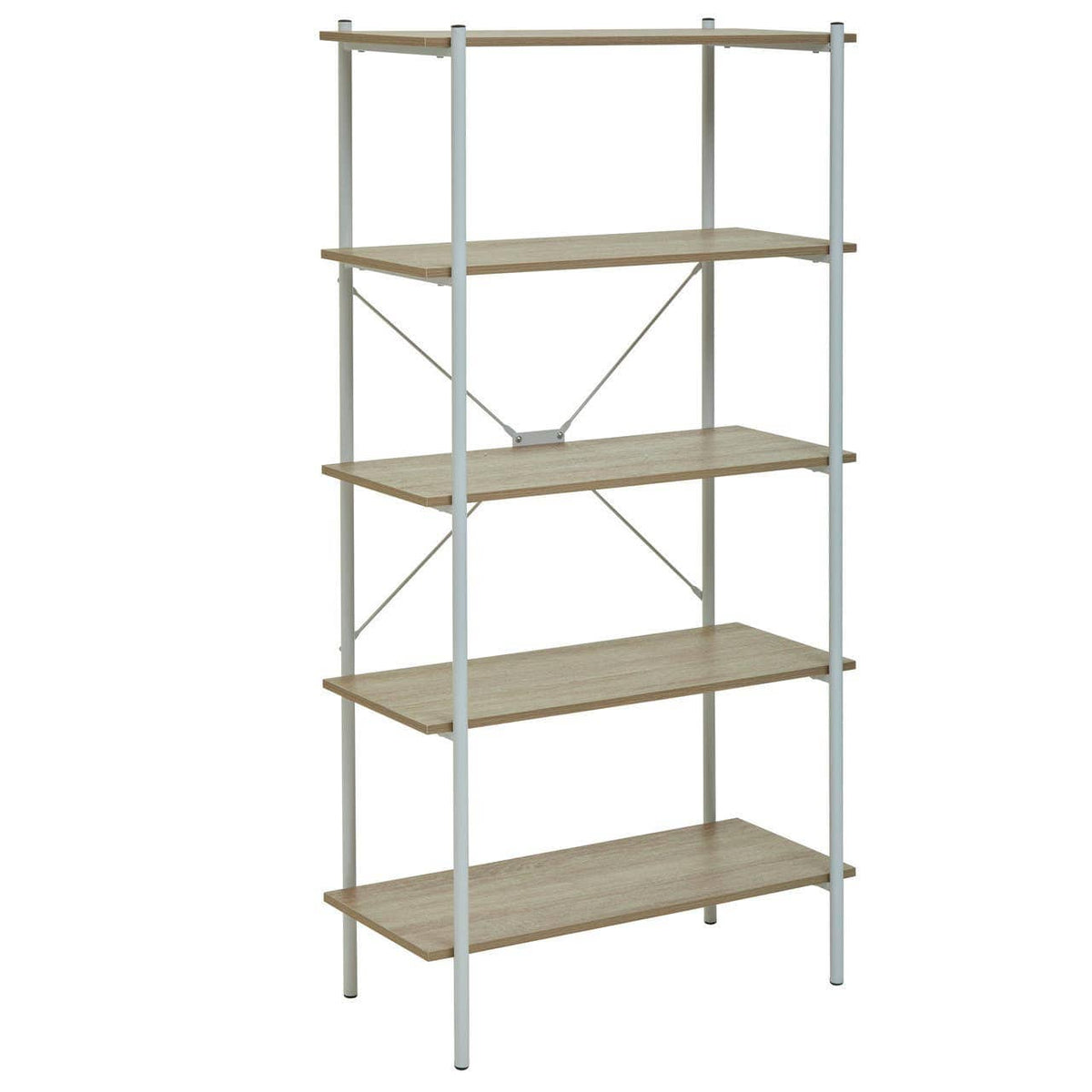 Bradbury Five Tier Natural Oak Shelf Unit.